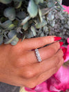 18ct Yellow Gold 5 stone round halo cluster diamond ring