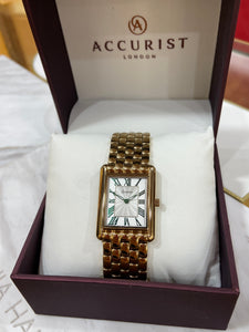 Accurist gold rectangular watch