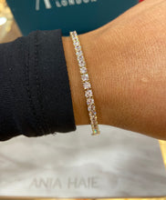 Load image into Gallery viewer, 9ct yellow gold cz tennis bracelet
