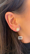 GEMA Sterling Silver Gold Plated Cubic Zirconia Cluster Stud Earrings
