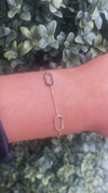 Sleek 9ct Yellow Gold Geometric Link Station Bracelet