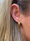 Gold plated cubic zirconia huggie hoops
