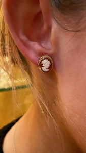 9ct gold cameo earrings