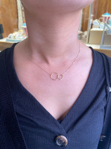 9ct gold double ring necklace