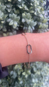 Sleek 9ct Yellow Gold Geometric Link Station Bracelet