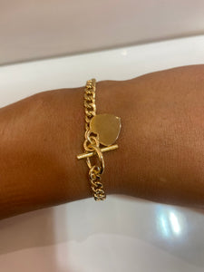 Njo gold plated curb Tiffany Bracelet