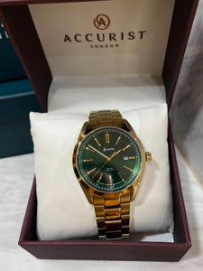 Gents Green Dial Solar Accurist Watch