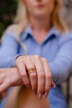 Load image into Gallery viewer, Burren “Right Here Right Now Ring” 18ct Gold Plated Ring with Rhodonite stone
