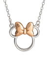 Disney Rose Gold & Silver Minnie Mouse Necklace