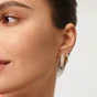 Load image into Gallery viewer, Ania Haie Silver Pavé Arrow Hoop Earrings
