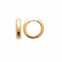 Load image into Gallery viewer, Burren “Raindrops” 18ct Gold Plated CZ Hoop Earrings
