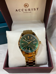 Gents Green Dial Solar Accurist Watch