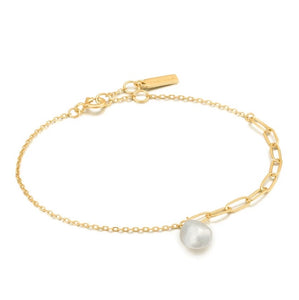 Gold Pearl Chunky Bracelet
