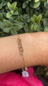 9ct Yellow Gold Centered Interlocking Oval Link Bracelet