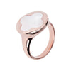 Four Leaf Clover Ring Natural Gemstone Rose Gold