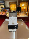 9ct yellow gold opel oval with cubic zurconia surround pendant