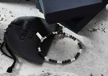 Load image into Gallery viewer, Men&#39;s Black Lava Saucer Bracelet
Strength &amp; Courage SBBLSM

