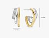 Tisento 2 tone and cubic zirconia earrings