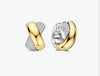 Tisento 2 tone cubic zirconia gold plated earrings