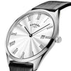 Rotary Ultra Slim Men’s Silver Dial Black Leather Watch | GS08010/01