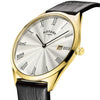 Rotary Windsor Men’s Day-Date Black Leather Watch | GS05420/22