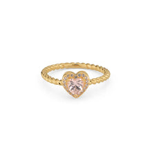 Load image into Gallery viewer, Heart shaped ring with colored stone - 12469Y
