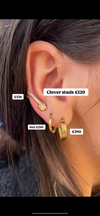 9ct yellow gold clover studs with cz