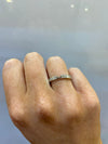 18ct white gold .42ct with V cut out
