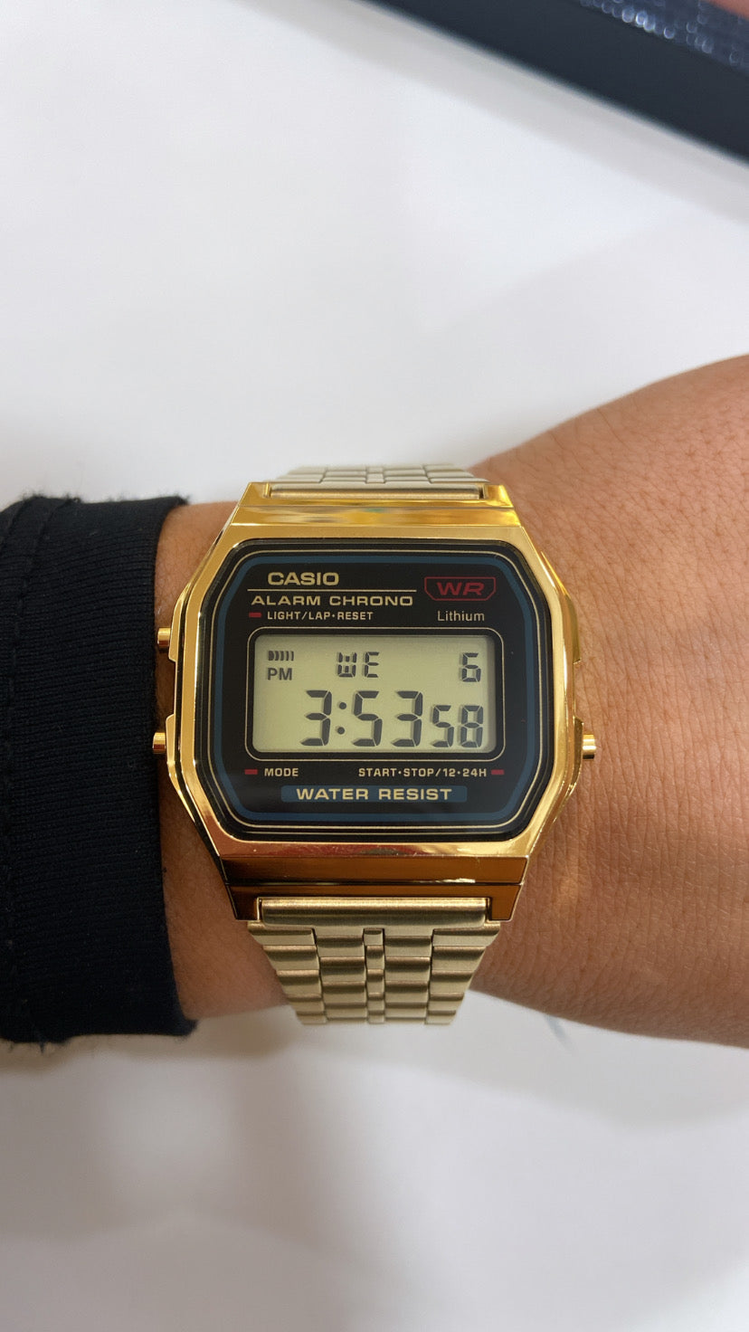 Gold vintage Casio black dial