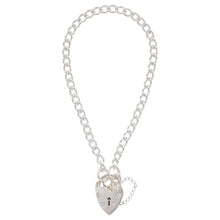 Load image into Gallery viewer, Silver Heart Lock Charm Bracelet
