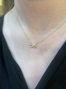 9ct Yellow Gold CZ Set Infinity Symbol Chain