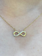 Load image into Gallery viewer, 9ct Yellow Gold CZ Set Infinity Symbol Chain
