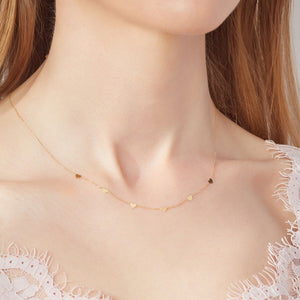 9ct gold 5 heart necklet