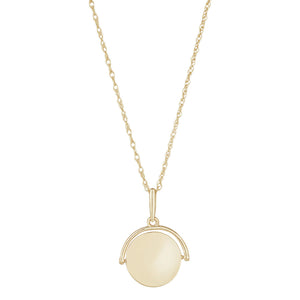 9ct Yellow Gold Engravable Fob Disc Pendant