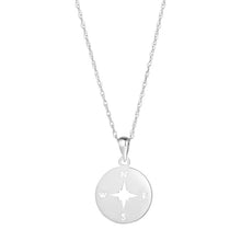 Load image into Gallery viewer, White Gold Compass Pendant
