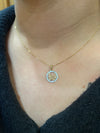 9ct yellow gold cz music notes pendant