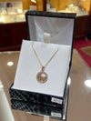 9ct yellow gold cz music notes pendant