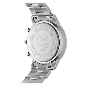 Daniel Wellington Chronograph 42mm Arctic Blue Sunray Dial Steel Case Watch DW00100644