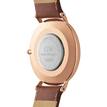 Load image into Gallery viewer, Daniel Wellington Classic St.Mawes 40mm Blue Dial Rose Gold Case Brown Strap Watch DW00100639
