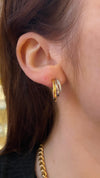 Tisento 2 tone and cubic zirconia earrings