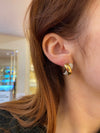 Tisento 2 tone cubic zirconia gold plated earrings