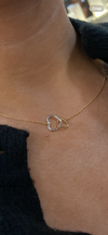 9ct 2 tone interlocking heart pendant