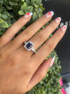 Cubic zirconia and sapphire ring