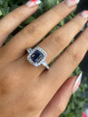 Cubic zirconia and sapphire ring