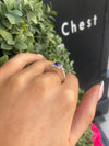 Cubic zirconia and sapphire ring