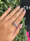 saphire and cubic zirconia band