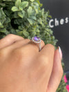 Amethyst round stone with cubic zirconia halo