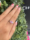 Pink tourmaline and cubic zirconia ring