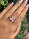 Pink tourmaline and cubic zirconia ring