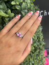 Pink tourmaline and cubic zirconia ring